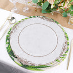 4 - Pack Table Placemats Tropical Leaf Design Green Cotton Round - Woven Indoor/Outdoor Dining Mats 15" - Bell Racket Store