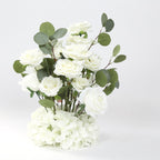 4 - Pack White Artificial Flower Arrangements â€“ 20" Roses, Hydrangeas & Eucalyptus, Free - Standing with Foam Base for Wedding Aisle DÃ©cor - Bell Racket Store