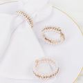 4 - Pack White Pearl Rhinestone Napkin Holders, Elegant Round Napkin Rings - 2" - Bell Racket Store