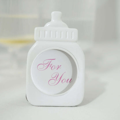 4 Pack White Resin 4" Baby Feeding Bottle Picture Frame Party Favors, Baby Shower Favors, Gender Reveal Party Gifts - Bell Racket Store