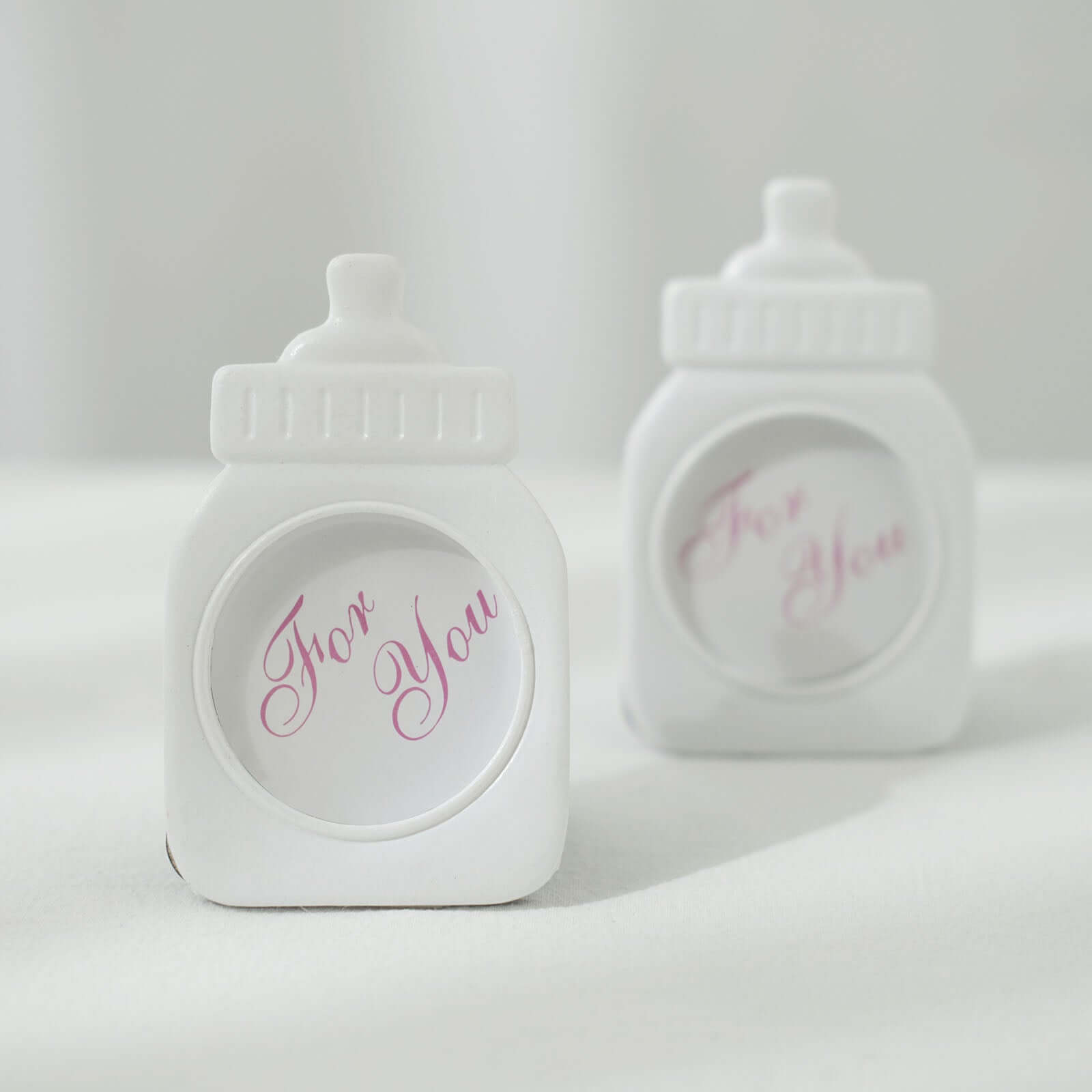 4 Pack White Resin 4" Baby Feeding Bottle Picture Frame Party Favors, Baby Shower Favors, Gender Reveal Party Gifts - Bell Racket Store