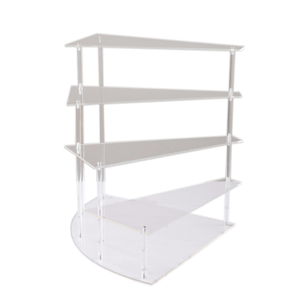 4 - Tier Acrylic Cupcake Display Stand Clear Spiral Stairway Design for Dessert Perfume Retail Jewelry & Collectibles 17" - Bell Racket Store