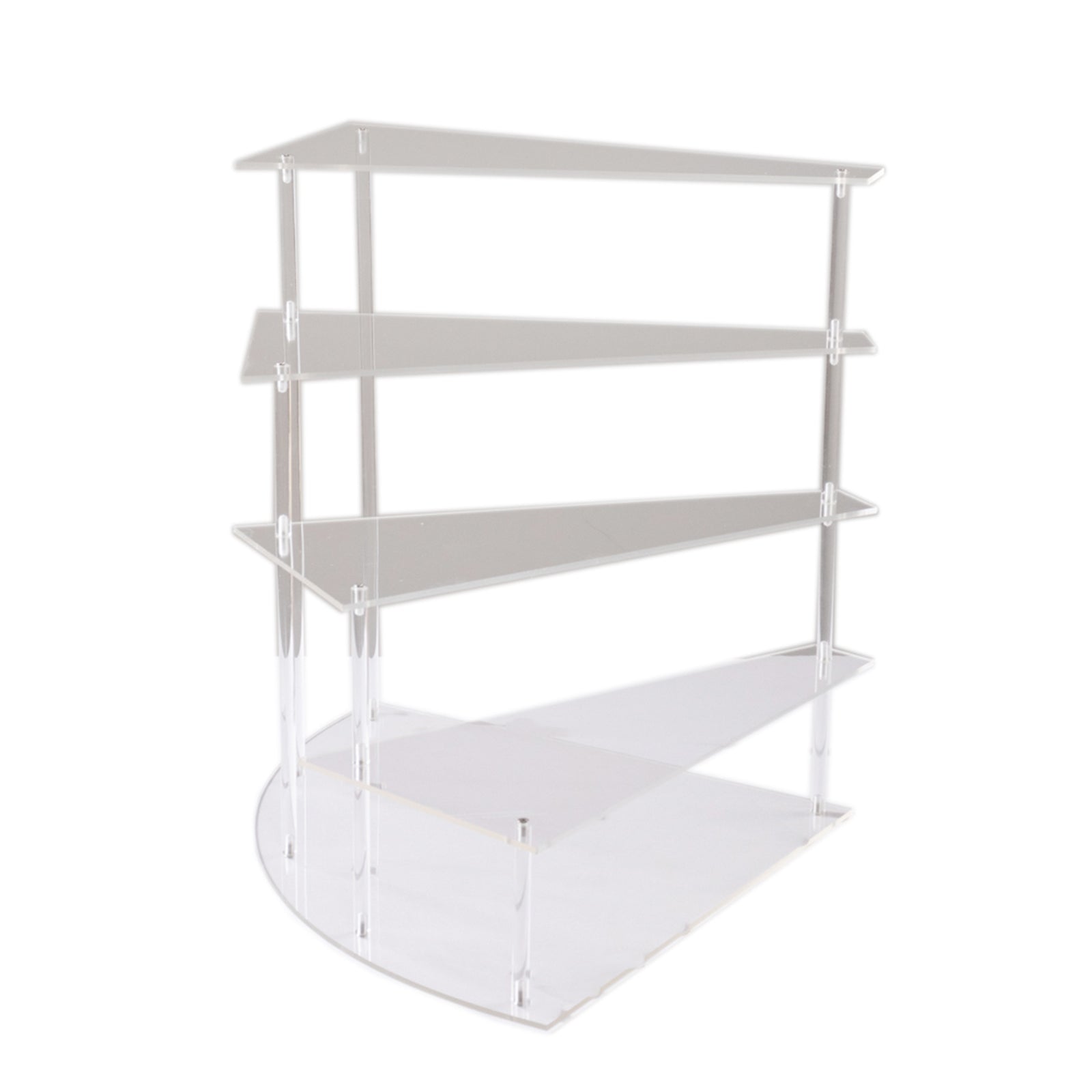 4 - Tier Acrylic Cupcake Display Stand Clear Spiral Stairway Design for Dessert Perfume Retail Jewelry & Collectibles 17" - Bell Racket Store