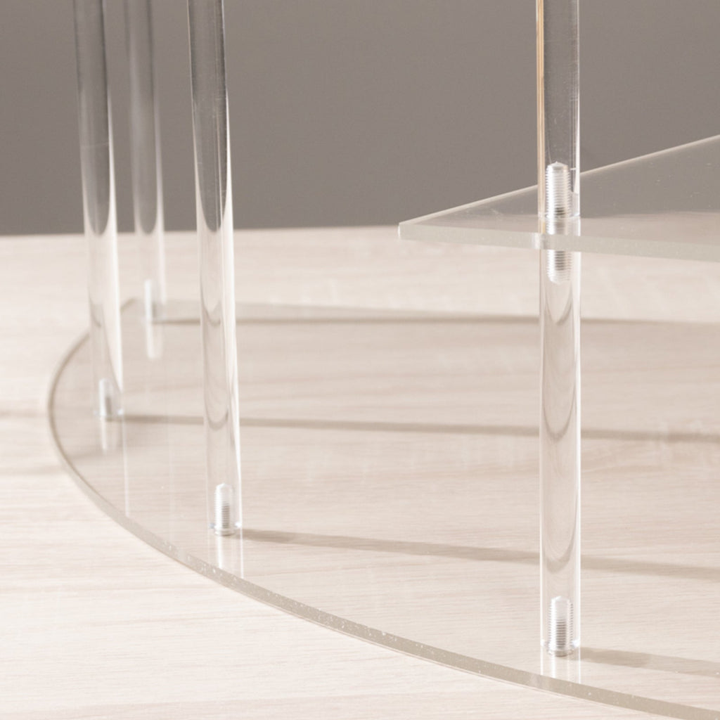 4 - Tier Acrylic Cupcake Display Stand Clear Spiral Stairway Design for Dessert Perfume Retail Jewelry & Collectibles 17" - Bell Racket Store