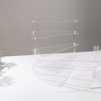 4 - Tier Acrylic Cupcake Display Stand Clear Spiral Stairway Design for Dessert Perfume Retail Jewelry & Collectibles 17" - Bell Racket Store