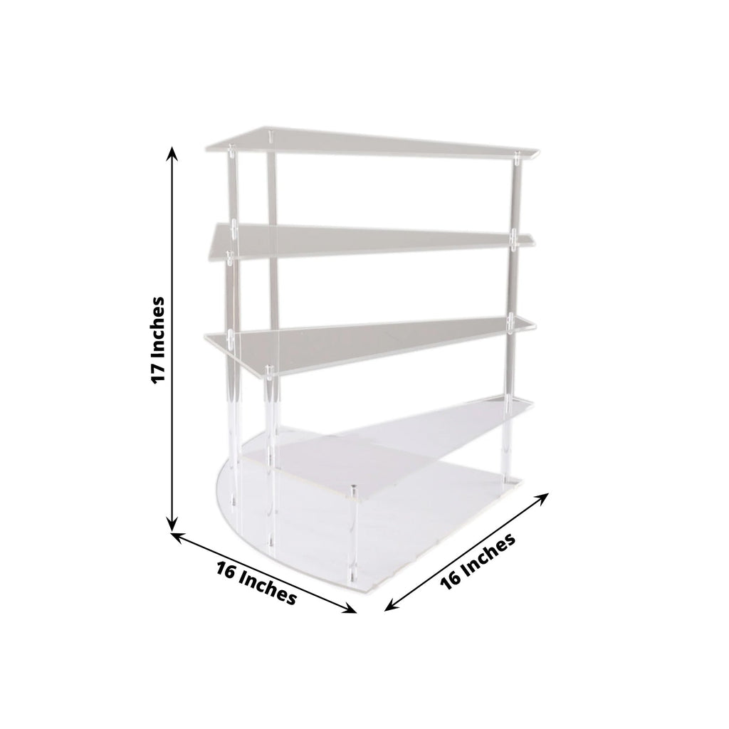 4 - Tier Acrylic Cupcake Display Stand Clear Spiral Stairway Design for Dessert Perfume Retail Jewelry & Collectibles 17" - Bell Racket Store