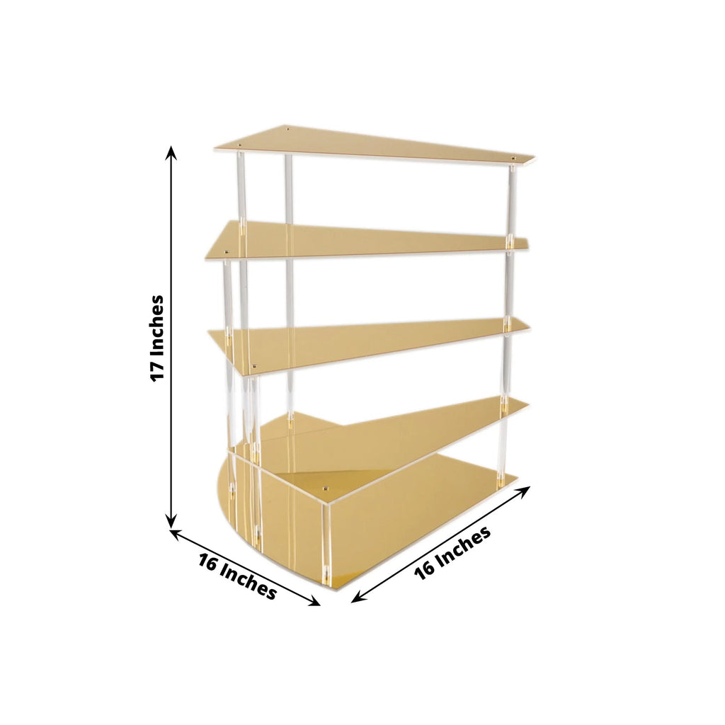 4 - Tier Acrylic Cupcake Display Stand Gold Spiral Stairway Design - Stylish Reusable Multi Level Serving Tray Organizer Shelf Riser for Dessert Perfume Retail Jewelry & Collectibles 17" - Bell Racket Store