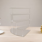 4 - Tier Acrylic Cupcake Display Stand Silver Spiral Stairway Design - Stylish Reusable Multi Level Serving Tray Organizer Shelf Riser for Dessert Perfume Retail Jewelry & Collectibles 17" - Bell Racket Store