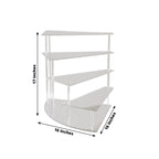 4 - Tier Acrylic Cupcake Display Stand Silver Spiral Stairway Design - Stylish Reusable Multi Level Serving Tray Organizer Shelf Riser for Dessert Perfume Retail Jewelry & Collectibles 17" - Bell Racket Store