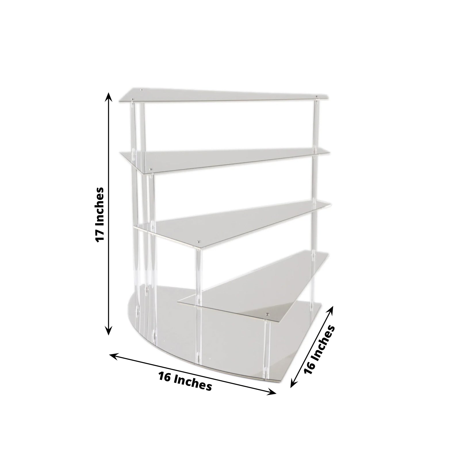 4 - Tier Acrylic Cupcake Display Stand Silver Spiral Stairway Design - Stylish Reusable Multi Level Serving Tray Organizer Shelf Riser for Dessert Perfume Retail Jewelry & Collectibles 17" - Bell Racket Store