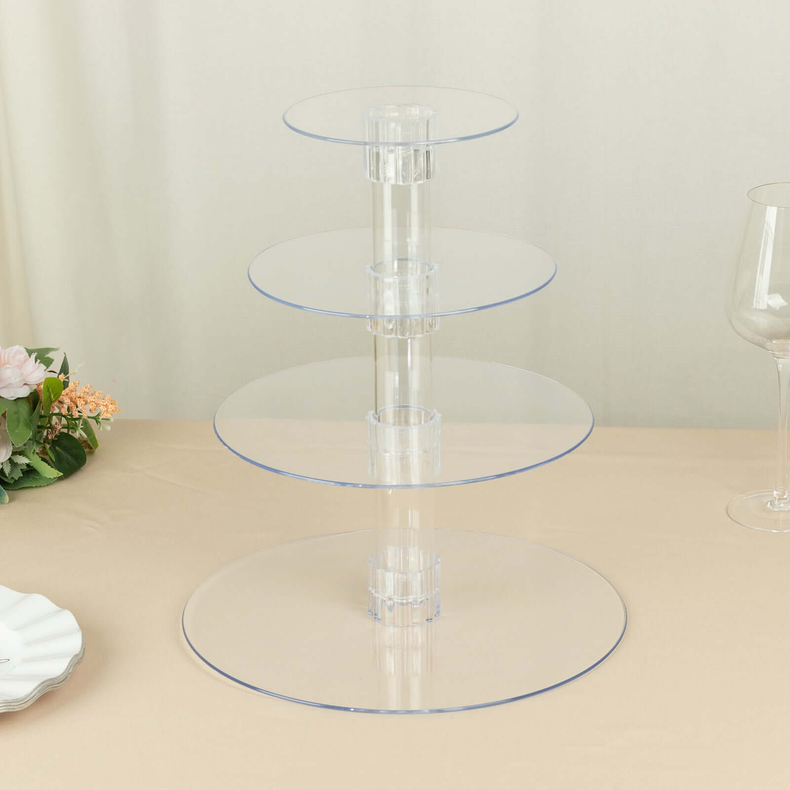 4 - Tier Acrylic Round Cupcake Stand Clear - Buffet Party Tables 14" - Bell Racket Store