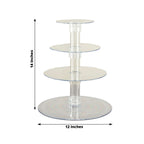 4 - Tier Acrylic Round Cupcake Stand Clear - Buffet Party Tables 14" - Bell Racket Store