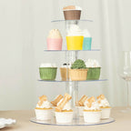 4 - Tier Acrylic Round Cupcake Stand Clear - Buffet Party Tables 14" - Bell Racket Store
