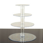 4 - Tier Acrylic Round Cupcake Stand Clear - Buffet Party Tables 14" - Bell Racket Store