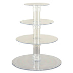 4 - Tier Acrylic Round Cupcake Stand Clear - Buffet Party Tables 14" - Bell Racket Store