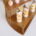 4 - Tier Metal Spiral Stairway Cupcake Display Stand Gold - Dessert Cake Step Pedestal Tray 17" - Bell Racket Store