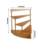 4 - Tier Metal Spiral Stairway Cupcake Display Stand Gold - Dessert Cake Step Pedestal Tray 17" - Bell Racket Store