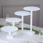 4 - Tier Plastic Cake Stand with Half Moon Base White for Weddings Tea Parties & Home Gatherings 17" - Bell Racket Store