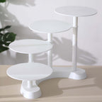 4 - Tier Plastic Cake Stand with Half Moon Base White for Weddings Tea Parties & Home Gatherings 17" - Bell Racket Store