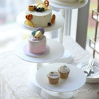 4 - Tier Plastic Cake Stand with Half Moon Base White for Weddings Tea Parties & Home Gatherings 17" - Bell Racket Store