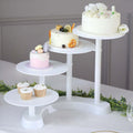 4 - Tier Plastic Cake Stand with Half Moon Base White for Weddings Tea Parties & Home Gatherings 17" - Bell Racket Store