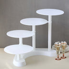 4 - Tier Plastic Cake Stand with Half Moon Base White for Weddings Tea Parties & Home Gatherings 17" - Bell Racket Store