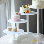 4 - Tier Plastic Cake Stand with Half Moon Base White for Weddings Tea Parties & Home Gatherings 17" - Bell Racket Store