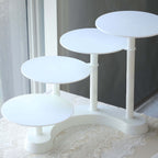 4 - Tier Plastic Cake Stand with Half Moon Base White for Weddings Tea Parties & Home Gatherings 17" - Bell Racket Store