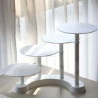4 - Tier Plastic Cake Stand with Half Moon Base White for Weddings Tea Parties & Home Gatherings 17" - Bell Racket Store