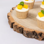 4 - Tier Wooden Cupcake Tower Stand Rustic Natural Wood Slice Design - Farmhouse Style Dessert Display 29" - Bell Racket Store