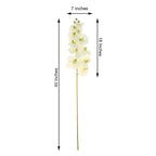 2 Stems 40" Tall Cream Artificial Silk Orchid Flower Bouquets