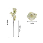 4 Bushes 40" Tall Cream Artificial Silk Cherry Blossom Flowers, Branches