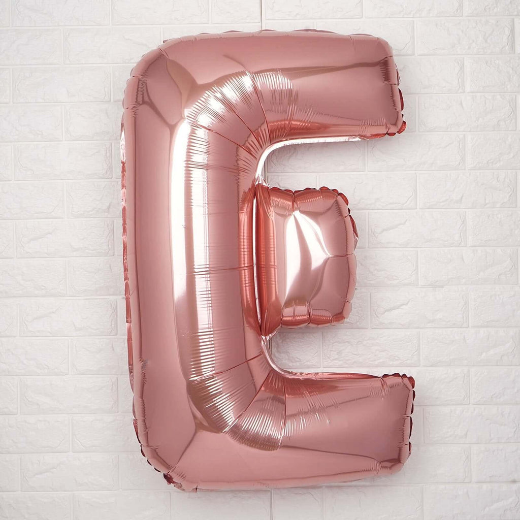 35" Rose Gold Letter and Number Balloons, Metallic Mylar Foil Helium Air Balloons