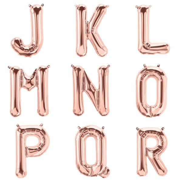 35" Rose Gold Letter and Number Balloons, Metallic Mylar Foil Helium Air Balloons