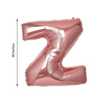 35" Rose Gold Letter and Number Balloons, Metallic Mylar Foil Helium Air Balloons