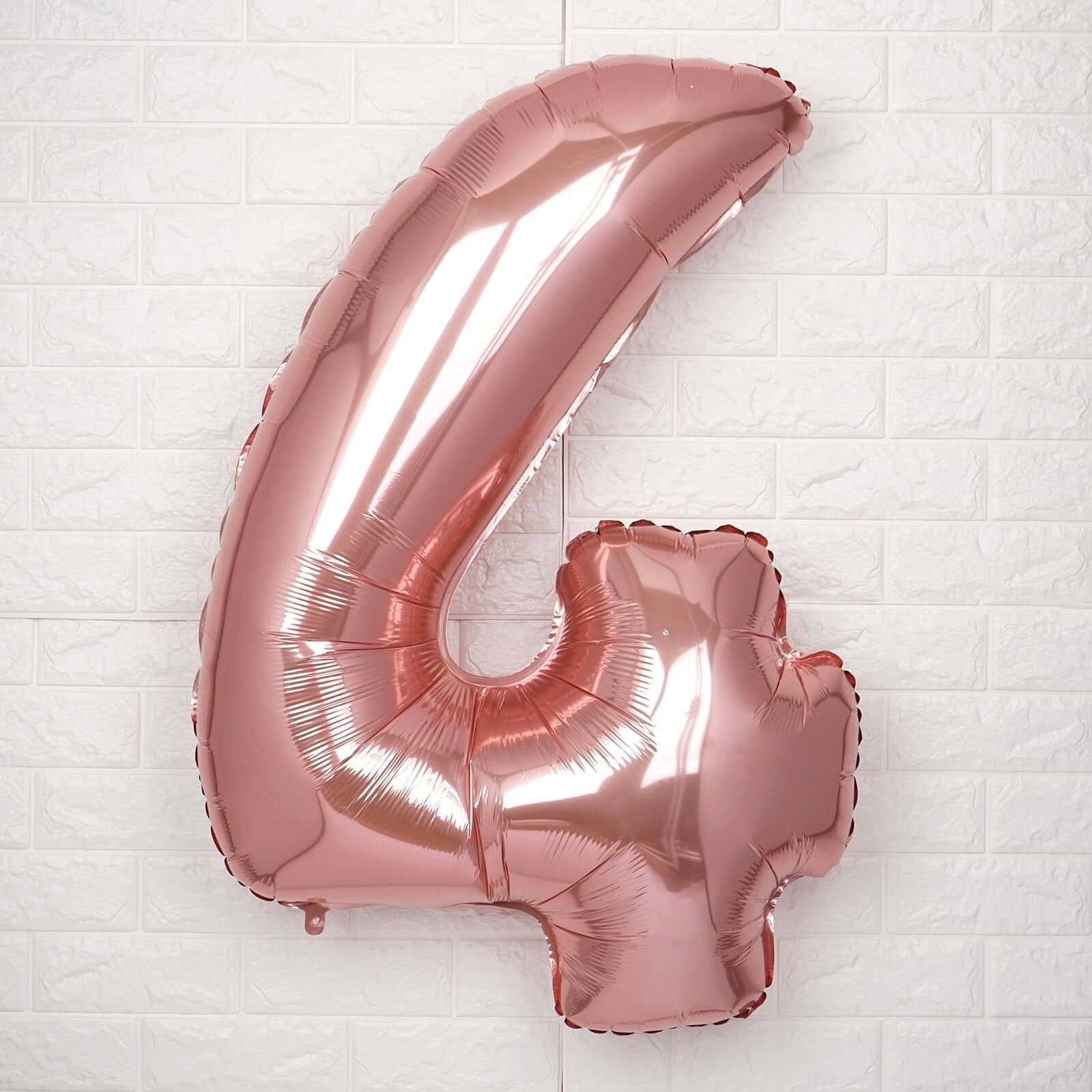 35" Rose Gold Letter and Number Balloons, Metallic Mylar Foil Helium Air Balloons