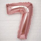 35" Rose Gold Letter and Number Balloons, Metallic Mylar Foil Helium Air Balloons