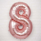 35" Rose Gold Letter and Number Balloons, Metallic Mylar Foil Helium Air Balloons