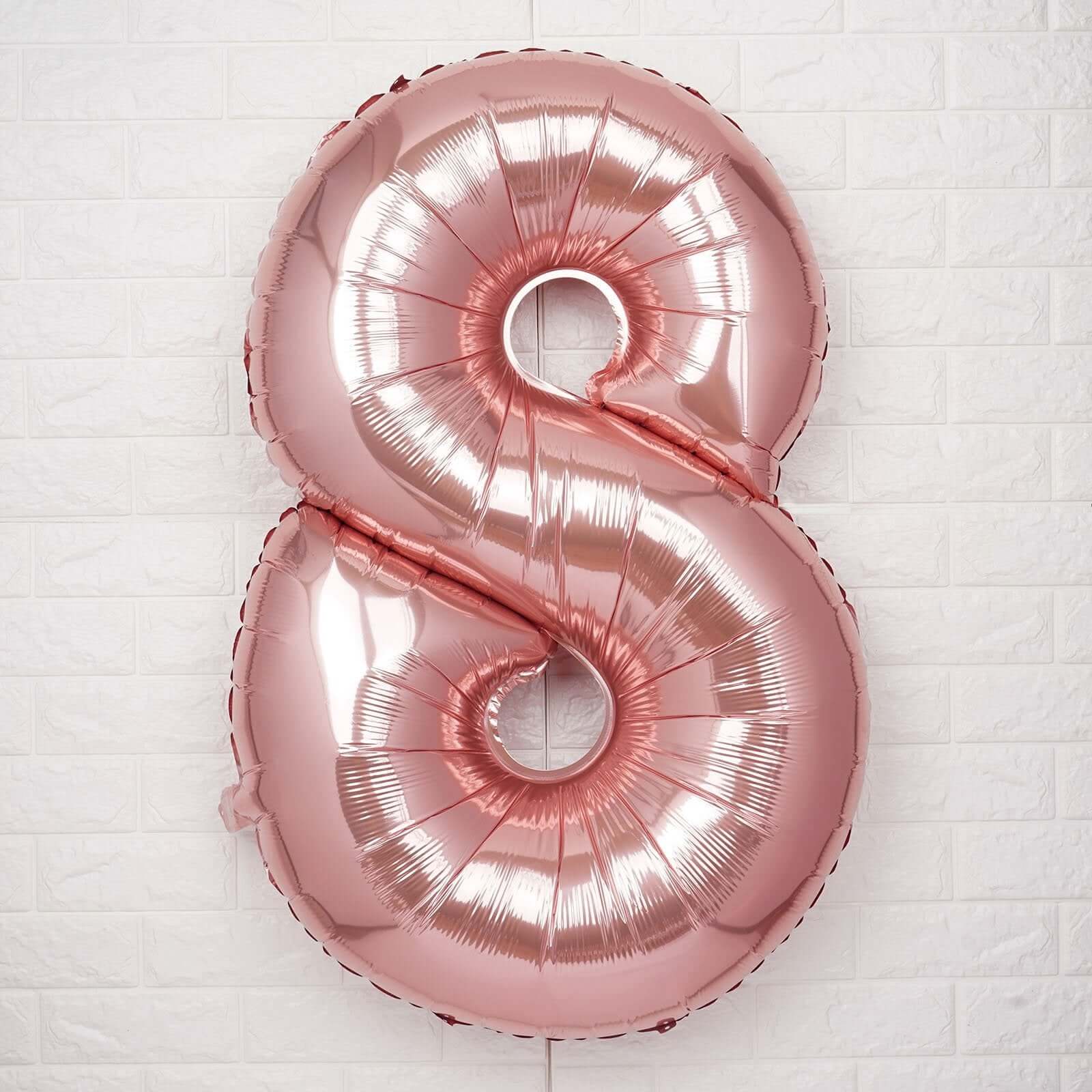 35" Rose Gold Letter and Number Balloons, Metallic Mylar Foil Helium Air Balloons