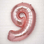 35" Rose Gold Letter and Number Balloons, Metallic Mylar Foil Helium Air Balloons
