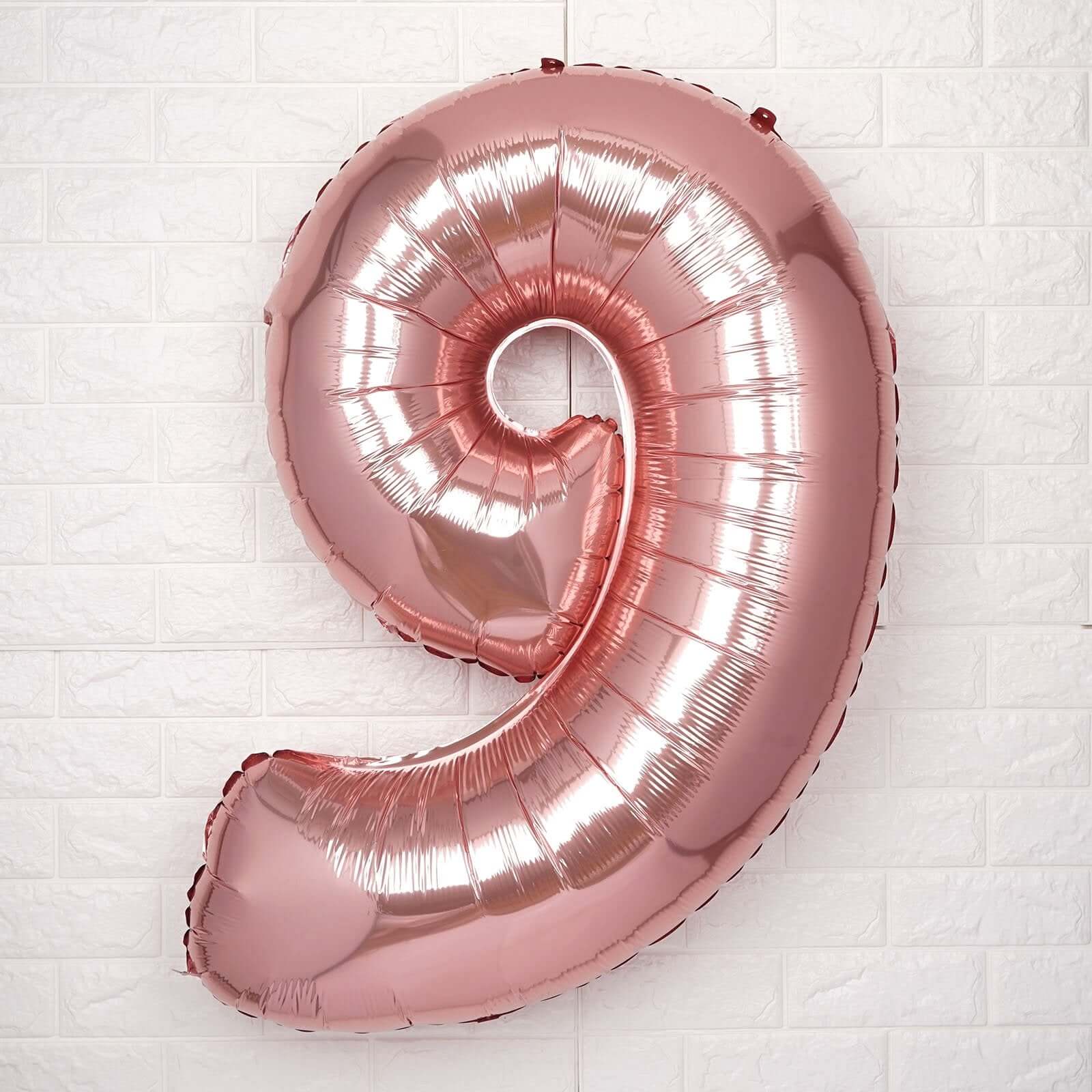 35" Rose Gold Letter and Number Balloons, Metallic Mylar Foil Helium Air Balloons
