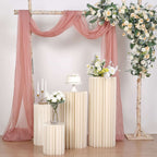 40" Ivory Cylinder Display Column Stand, Pillar Pedestal Stand With Top Plate - Bell Racket Store