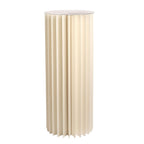 40" Ivory Cylinder Display Column Stand, Pillar Pedestal Stand With Top Plate - Bell Racket Store