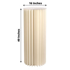 40" Ivory Cylinder Display Column Stand, Pillar Pedestal Stand With Top Plate - Bell Racket Store