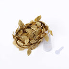 40 LED Garland String Lights Rose Leaf Design Metallic Gold Warm White - Battery Operated Hanging DÃ©cor 15ft - Bell Racket Store