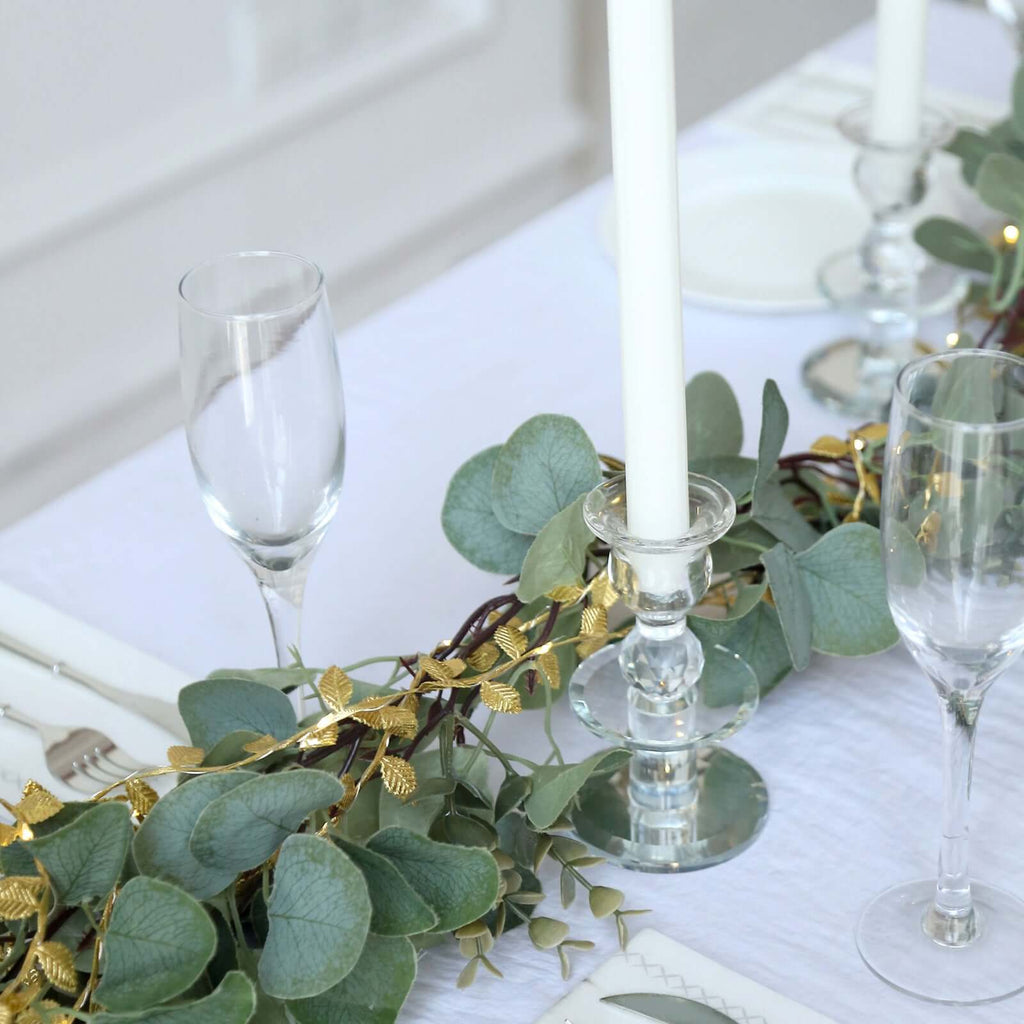 40 LED Garland String Lights Rose Leaf Design Metallic Gold Warm White - Battery Operated Hanging DÃ©cor 15ft - Bell Racket Store