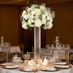 40" Ribbed Cylinder Floor Vases 2 Pack â€“ Oversized Clear Glass Vases for Grand Venue Displays & Lobbies - Bell Racket Store