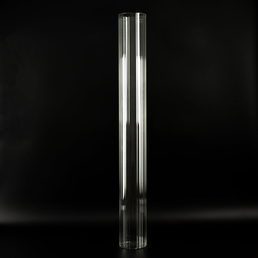 40" Ribbed Cylinder Floor Vases 2 Pack â€“ Oversized Clear Glass Vases for Grand Venue Displays & Lobbies - Bell Racket Store