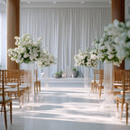 40" Ribbed Cylinder Floor Vases 2 Pack â€“ Oversized Clear Glass Vases for Grand Venue Displays & Lobbies - Bell Racket Store