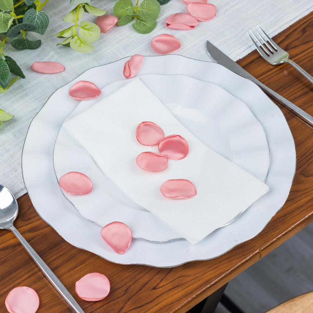 400 - Pack Rose Petals Life - Like Flower Confetti Dusty Rose Matte Silk Round - Perfect for Event Tables 2" - Bell Racket Store